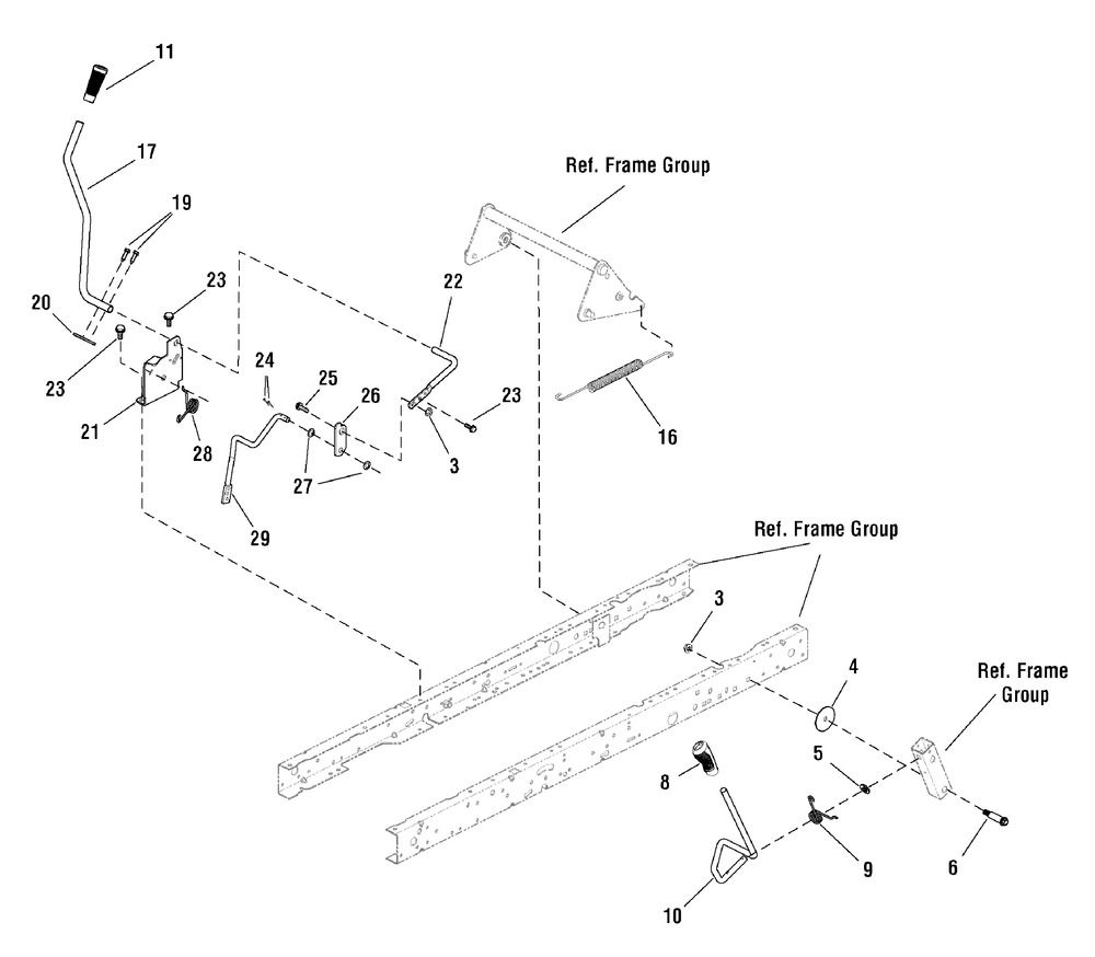 Housing Suspension Group (7500387) Diagram and Parts List for 7800162E-ELT155420 2010 Briggs and Stratton Lawn Tractor